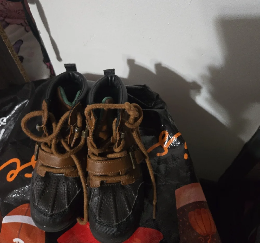 Polo by Ralph Lauren Brown and Black Kids Lace-Up Booties
